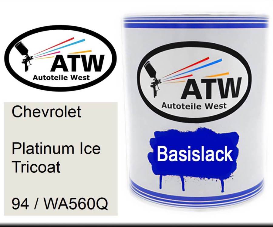Chevrolet, Platinum Ice Tricoat, 94 / WA560Q: 1L Lackdose, von ATW Autoteile West.